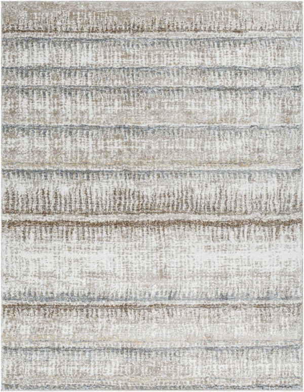 Livabliss Portofino High Pile Polypropylene Area Rug Minimalist Modern Style for Living Rooms Cream, Taupe 7'10" x 10' PTF2307-71010