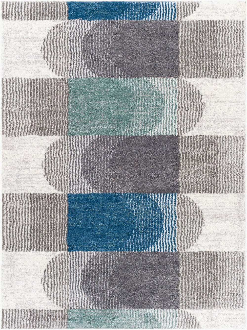 Livabliss Portofino Plush High Pile Area Rug Geometric Minimalist Design for Living Spaces Cream, Gray 8'10" x 12' PTF2312-81012
