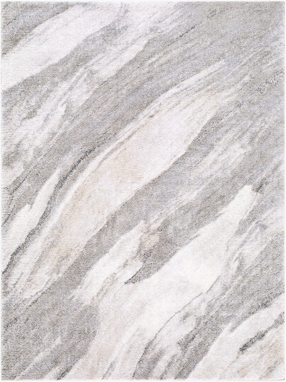 Livabliss Portofino Machine Woven High Pile Area Rug Geometric Modern Design for Living Rooms Silver Gray, Me 7'10" x 10' PTF2331-71010