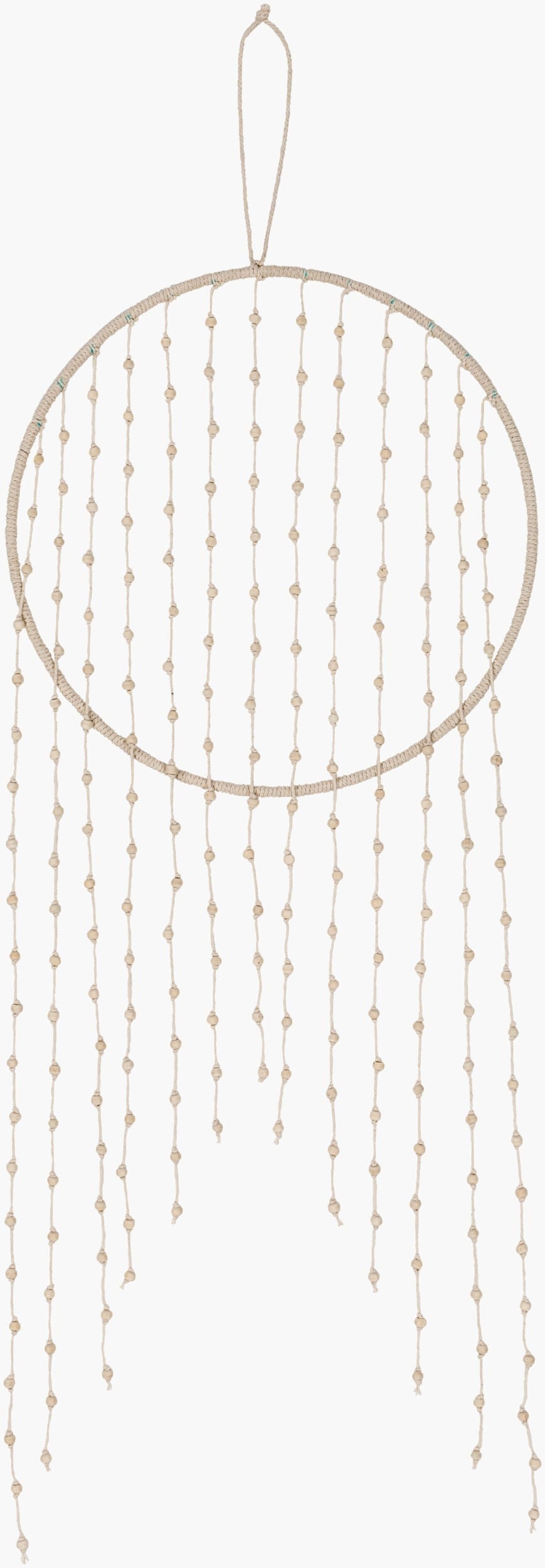 Surya Ponti 30"H X 12"W Handmade Macrame Wall Hanging - Global-inspired Cotton Décor From India Beige Cotton,Metal Pti1002-1230