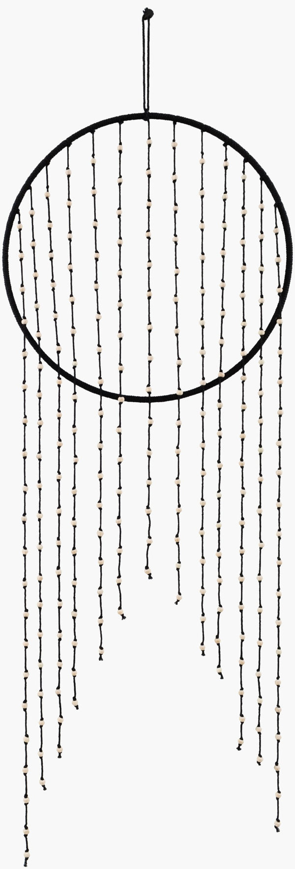 Surya Ponti 30"H X 12"W Handmade Macrame Wall Hanging - Global-inspired Cotton Décor From India Black Cotton,Metal Pti1003-1230