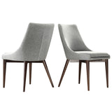 Arnet Mid-Century Barrel Back Fabric Dining Chairs (Set of 2)