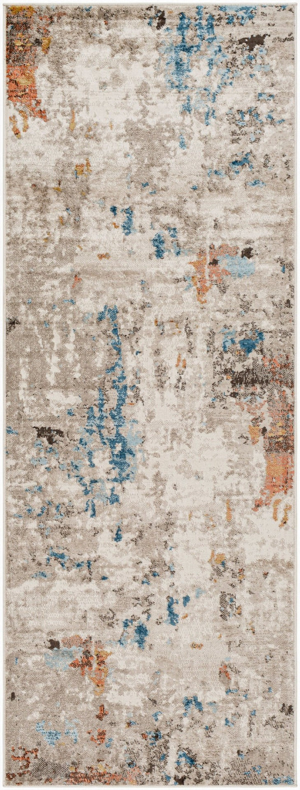 Livabliss Pertek Machine Woven Polypropylene Area Rug Minimalist Turkish Accent for Entryways Taupe, Gray 2'7" x 7'3" PTK2308-2773