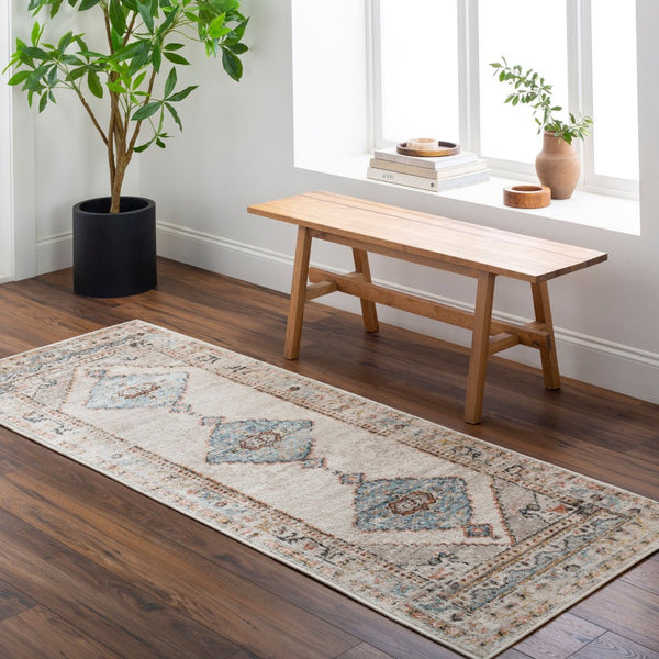 Livabliss Pertek Traditional Polypropylene Accent Rug Turkey Woven Medium Pile Entryway Floor Taupe, Gray 2'7" x 7'3" PTK2311-2773