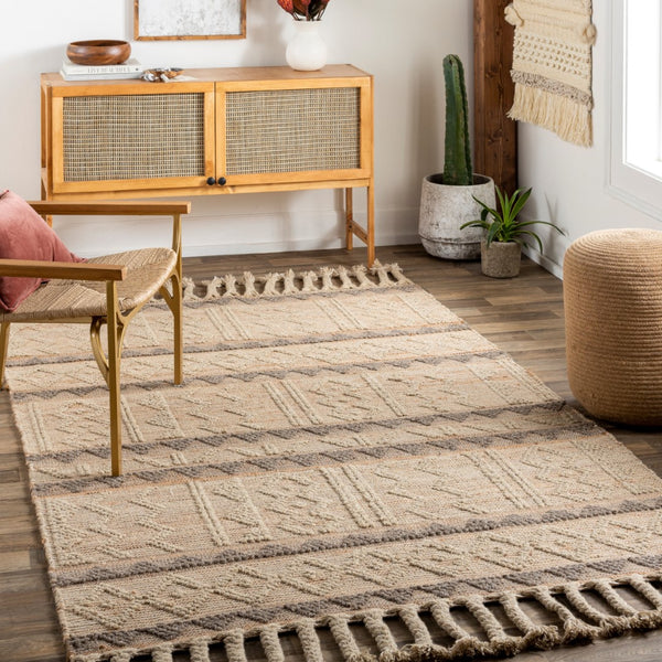 Surya Preston 2' X 3' Handmade Area Rug - Global-inspired Wool & Jute Blend For Cozy Living Spaces Tan Jute,Wool Ptn2301-576