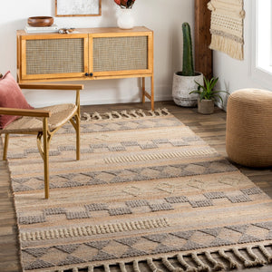 Surya Preston 2' X 3' Handmade Area Rug - Global-inspired Wool & Jute Blend For Cozy Living Spaces Tan Jute,Wool Ptn2302-23