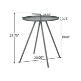 Christopher Knight Home® - Noble House - Vida Outdoor Modern 16.5" Side Table with Steel Legs -