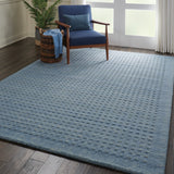 Nourison Perris PERR1 Handmade Woven No Border Indoor Only Contemporary  Rug Denim, Blue 100% Wool 99446222794