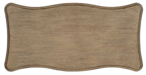 Hooker Furniture Corsica Rustic Acacia Writing Desk With Reclaimed Finish, Center Drawer & Pullout Shelves, 60" 5180-10459