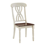 Homelegance By Top-Line Antonio Two-Tone Antique Dining Chairs (Set of 2) White Rubberwood