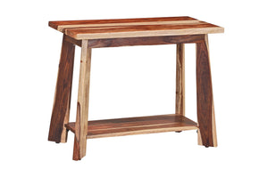 Porter Designs Kalispell Solid Sheesham Wood End Table - Artisan Crafted, Timeless Elegance & Style Natural Wood 05-196-26-2419