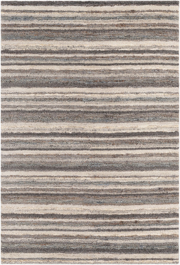 Surya Petra 2' X 3' Hand-woven Wool & Jute Area Rug - Elegant Traditional Design For Any Room Decor Charcoal Jute,Wool Ptr2300-23