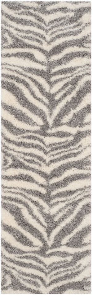 Safavieh Portofino Shag 215 Power Loomed Polypropylene Pile Shag & Flokati Rug Ivory / Grey PTS215A-10