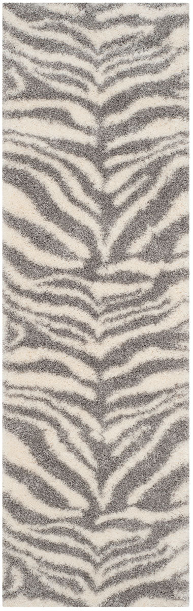 Safavieh Portofino Shag 215 Power Loomed Polypropylene Pile Shag & Flokati Rug Ivory / Grey PTS215A-10