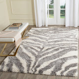 Safavieh Portofino Shag 215 Power Loomed Polypropylene Pile Shag & Flokati Rug Ivory / Grey PTS215A-10