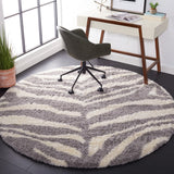 Safavieh Portofino Shag 215 Power Loomed Polypropylene Pile Shag & Flokati Rug Ivory / Grey PTS215A-10