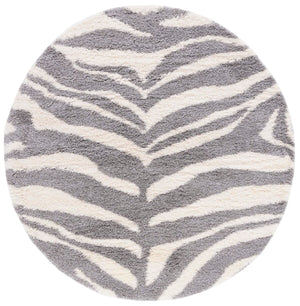 Safavieh Portofino Shag 215 Power Loomed Shag & Flokati Rug Ivory / Grey PTS215A-5SQ