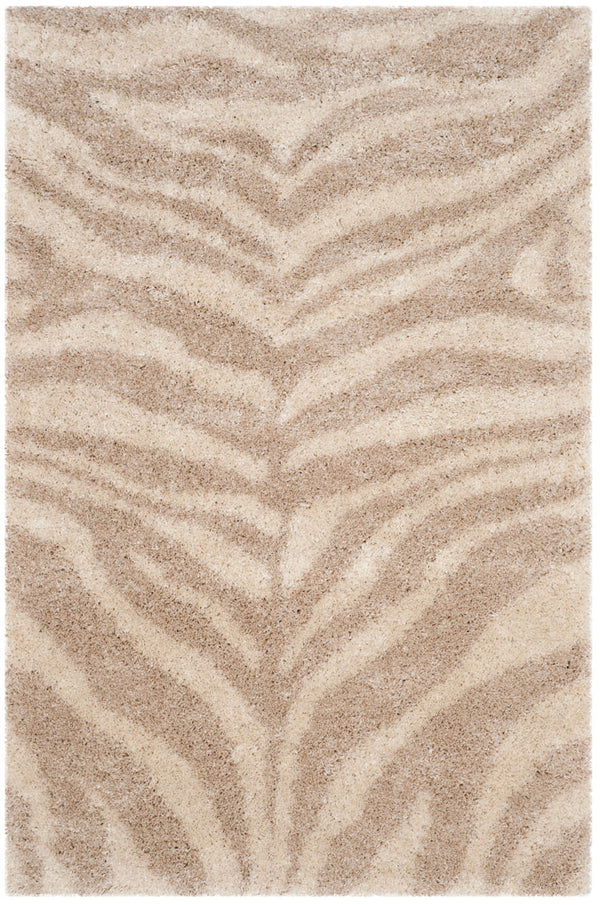 Safavieh Portofino Shag 215 Power Loomed Polypropylene Pile Shag & Flokati Rug Ivory / Beige PTS215B-5SQ