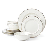 Lenox Federal Platinum 12-Piece Dinnerware Set, Service for 4 White, WHITE PORCELAIN 895707