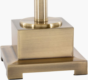 Surya Prestwood Elegant 33" Accent Table Lamp - Sleek Metal & Glass Design With Textured Linen Shade Body, Aqua Iron,Glass,Iron,Linen,Polyester,Iron Ptw-002