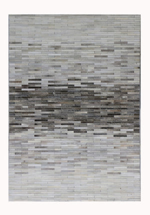 Pasargad Galaxy Collection Silver Cowhide Area Rug - Luxurious Geometric Elegance For Any Space   Ptx-1960 10x14