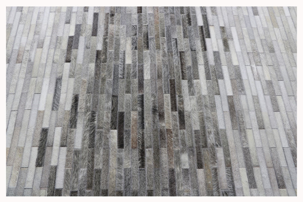Pasargad Galaxy Collection Silver Cowhide Area Rug - Luxurious Geometric Elegance For Any Space   Ptx-1960 10x14