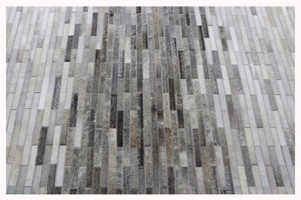 Pasargad Galaxy Collection Silver Cowhide Area Rug - Luxurious Geometric Elegance For Any Space   Ptx-1960 10x14