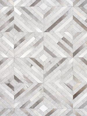 Pasargad Home Galaxy Collection Area Rug: Luxurious Silver Cowhide & Sari Silk For Elegant Spaces   Ptx-3104 5x8