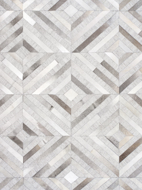 Pasargad Home Galaxy Collection Area Rug: Luxurious Silver Cowhide & Sari Silk For Elegant Spaces   Ptx-3104 5x8