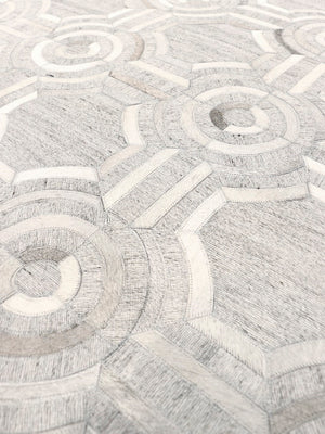 Pasargad Hand-loomed Cowhide Sari Silk Area Rug - Elegant Geometric Design For Luxurious Spaces   Ptx-3137 10x14