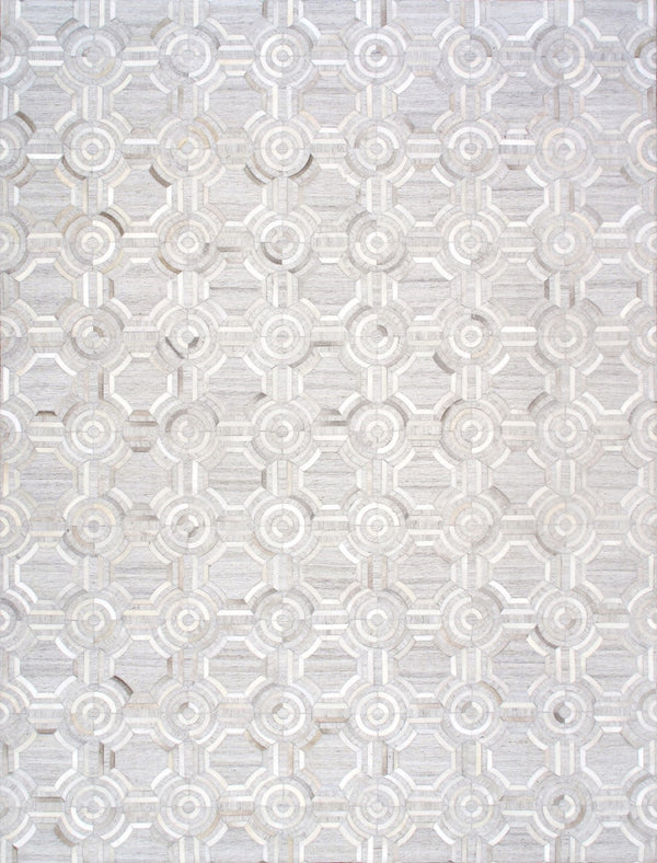 Pasargad Home Galaxy Collection Area Rug: Luxurious Silver Cowhide & Sari Silk For Elegant Spaces   Ptx-3137 12x15