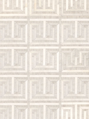 Pasargad Home Galaxy Cowhide & Sari Silk Area Rug - Luxurious Geometric Design for Elegant Spaces