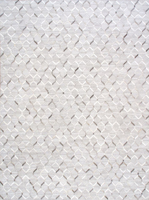 Pasargad Home Galaxy Collection Area Rug: Luxurious Silver Cowhide & Sari Silk For Elegant Spaces   Ptx-3284 5x8