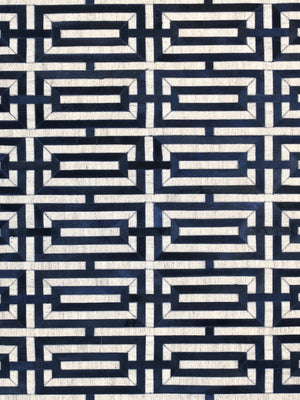 Pasargad Galaxy Collection Silver Cowhide Area Rug - Luxurious Hand-stitched Geometric Design   Ptx-4165 10x14