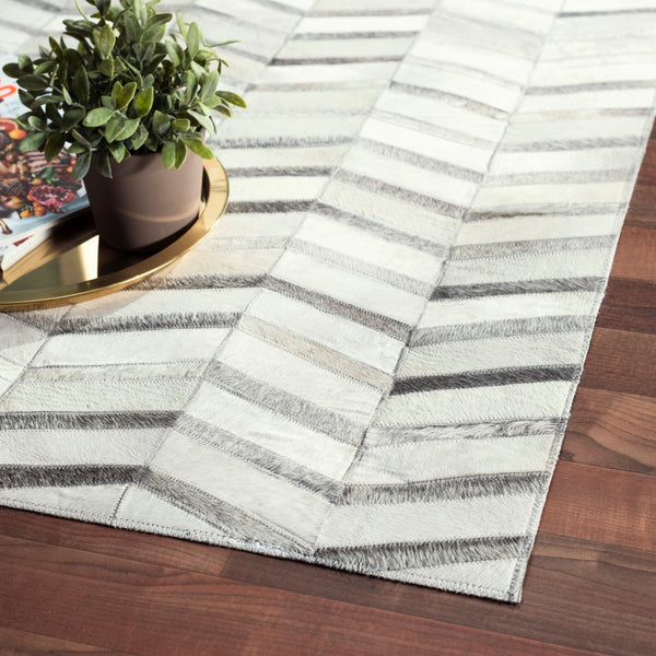 Pasargad Galaxy Collection Silver Cowhide Area Rug - Luxurious Geometric Elegance For Any Space   Ptx-4685 12x15