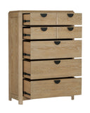 Parker House Escape - Bedroom 5 Drawer Chest with Cedar Bottom Glazed Natural Oak Rubberwood Solids / Oak Veneers BESC#41385