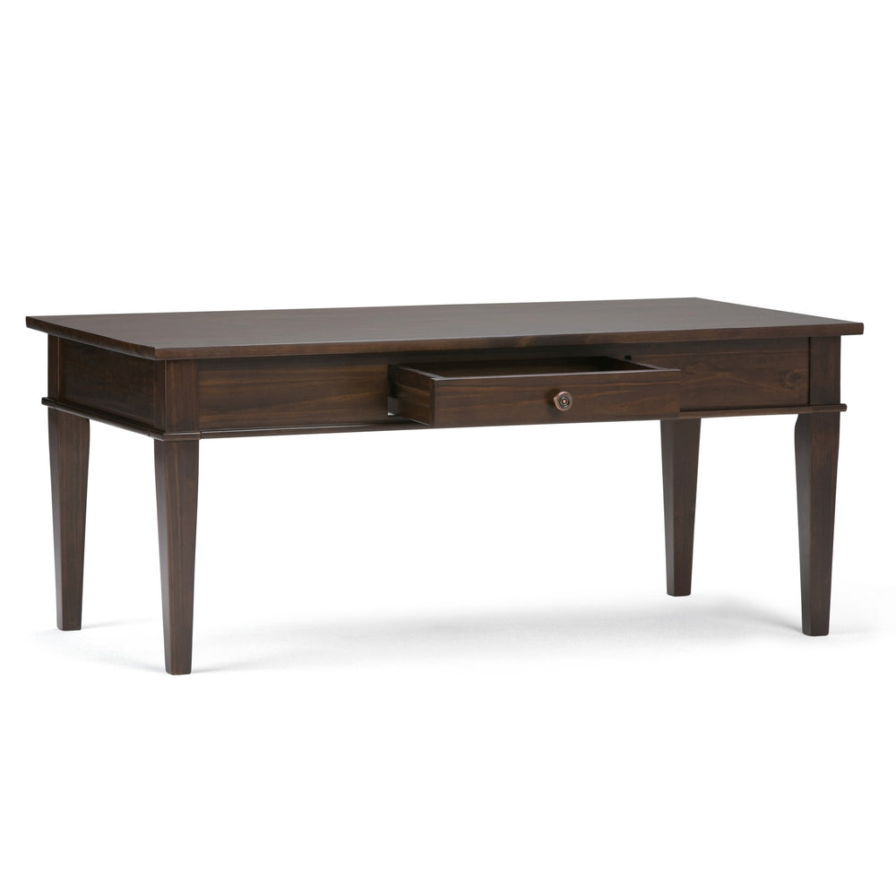 English Elm Carlton Coffee Table - Handcrafted Dark Tobacco Brown With Storage & Timeless Transitional Design B136P158131