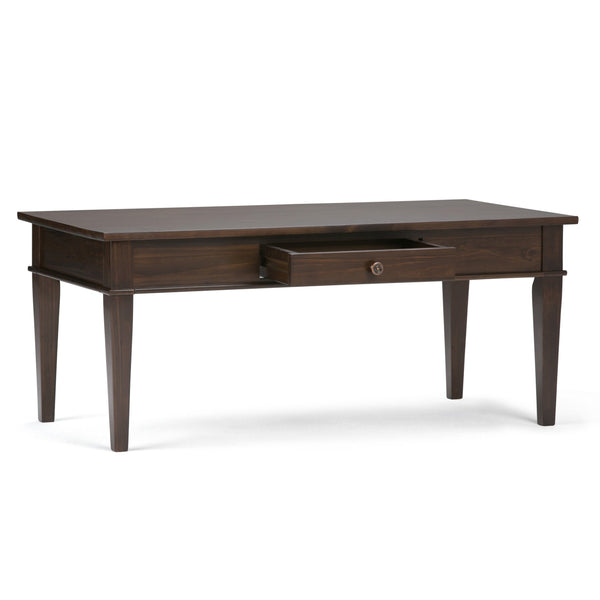 English Elm Carlton Coffee Table - Handcrafted Dark Tobacco Brown With Storage & Timeless Transitional Design B136P158131