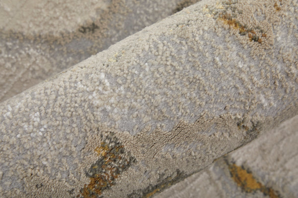 Feizy Rugs Waldor Modern Abstract Rug - Elegant High-low Pile Design For Chic Home Decor, Crafted In Turkey Gold,Ivory,Gray Polypropylene,Polyester 7353602fivy000i71