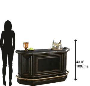 Hekman Furniture 693009 Northport Bar - Elegant Burnished Black Finish With Granite Top, Wine Storage & More! Worn Black (Brown Undertone) Northport Bar 693009