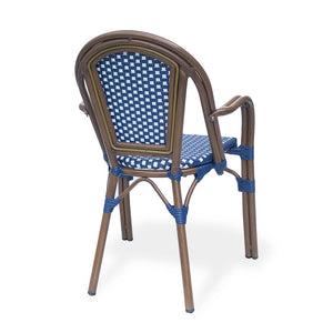 English Elm Bistro Wicker Outdoor Dining Chairs Set of Two with Rust Resistant Aluminum Frame Patio 72905.00NVY