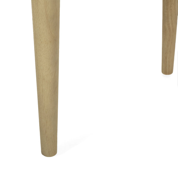English Elm Dining Chair Set of Two Rubberwood Upholstered Seats Mid-century Modern Open Back Style Ivory 74526.00IVR