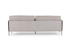 VIG Furniture Pueblo Modern Cow-Hide Sofa With Stainless Spiral Legs, Removable Cushions & 4 Throw Pillows (89) VGODZW-20028-S