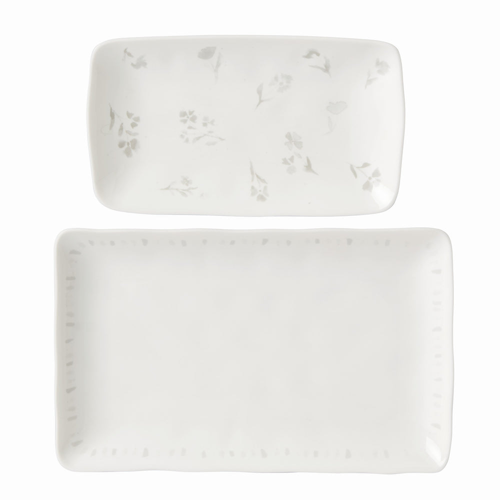 Lenox Oyster Bay 2-Piece Nesting Serving Platters White, WHITE PORCELAIN 894095