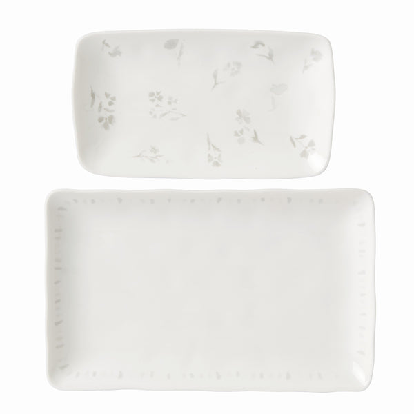 Lenox Oyster Bay 2-Piece Nesting Serving Platters White, WHITE PORCELAIN 894095