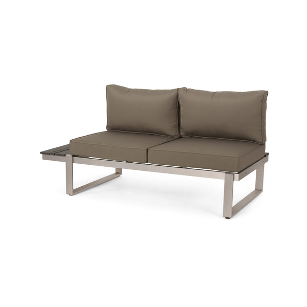 English Elm Christopher Knight Home® - Sterling Khaki Left Arm Sofa Seater - Elegant Aluminum Frame, Durable Comfort For Indoor & Outdoor Use 68036.00GRY
