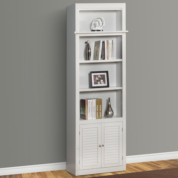 Boca 9 Piece Entertainment Wall with Corner Bookcases Cottage White BOC-9PC-ENT-LG-WALL Parker House