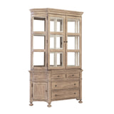 Higgins Street Curio China Cabinet Brown with Woodland Stone Finish P349-DR-K4 Pulaski Furniture