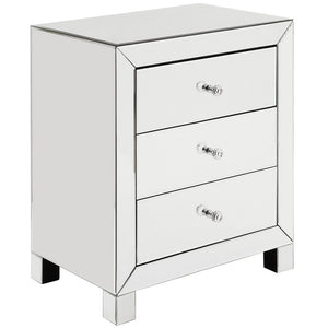 Homelegance By Top-Line Blanca Mirrored 3-Drawer End Table Silver Mirror