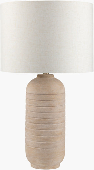 Livabliss Pulsar Ceramic Table Lamp Rustic Traditional Style with Linen Shade for Living Room PUL-001